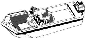 7.6oz STYLED TO FIT BOAT COVER TRI-HULL RUNABOUT WINDSHIELD RAIL 19'6"-20'6" O/B - Picture 1 of 14