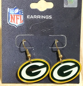 NFL Green Bay Packers Team Earrings, NEW (Logo - Yellow Trim) - Picture 1 of 2