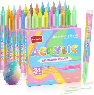 Guangna Water-Based Acrylic Markers Set, 24 Colors acrylic paint markers - Image 1 of 4