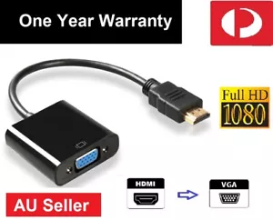 HDMI Male to VGA Female Video Adapter Cable Converter Chipset Built-in - Picture 1 of 5