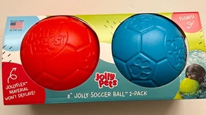 Jolly Pets Soccer Ball 8" Diameter, 2-pack, Large Floating Bouncing Dog Toy - Picture 1 of 11