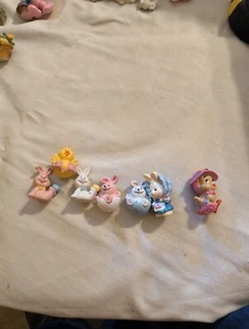 Russ Berrie Pvc Rabbit Figurines / Cake toppers Easter / Spring Themed - Picture 1 of 15