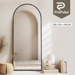 ProPulse Black Full Length Mirror Floor Standing or Wall Mount Makeup Home Decor - Picture 1 of 12