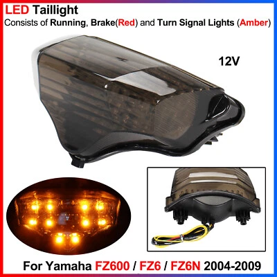 Para Yamaha FZ600/FZ6/FZ6N 2004-2009, 1x luz trasera LED integrada con señales de giro Foto 1 de 4