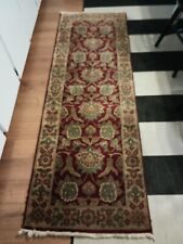 Knotted Traditional Tribal Village Wool Area Rug Red Runner 75x24.5" 