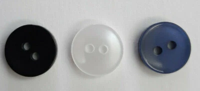Shirt buttons Round 11mm 2 hole button - 3 colours - Baby / Adult / Children - Image 1 of 4