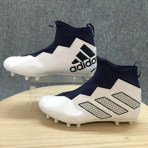 Adidas Shoes Mens 14 Football Cleats Sneakers Blue White Athletic Zip Up Mid Top - Picture 1 of 14
