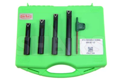 Shars 4pcs 1/2" Indexable Boring Bar Set + TCMT Inserts + Certificate #]