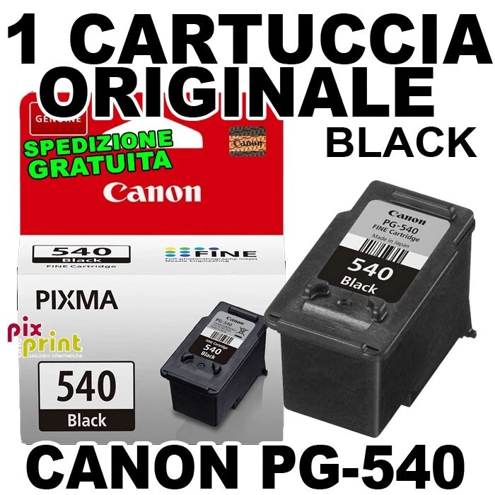 Canon PG-540 Cartuccia ORIGINALE Nero PG540 PG 540 MG3510 MG3650 MX395 MX475 - Immagine 1 di 1