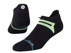 Stance Yield Tab Performance Black/Volt Running Socks Men's Large 9-13 NWT