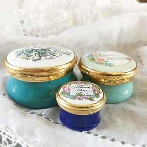 1 x Vintage Ashley Kingsley Enamels Bilston Battersea Halcyon Days Trinket Box - Picture 1 of 10