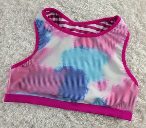 Eddie Bauer pink stripe racerback athletic tank top GIRLS SIZE L reversible (T) - Picture 1 of 9