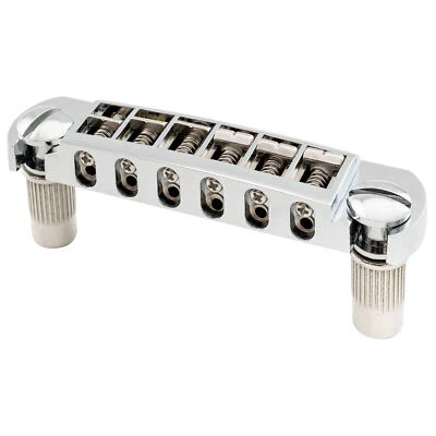 Musiclily Pro Chrome 52.5mm Tune-O-Matic Pigtail Wraparound Bridge For LP Guitar