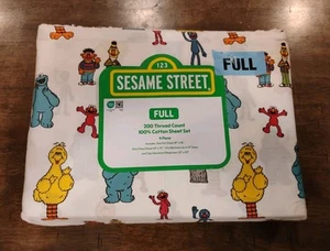 Sesame Street 4-Piece 200 Thread Count Cotton FULL Size Sheet Set *New* - Picture 1 of 4