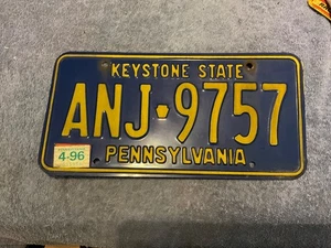 Pennsylvania License Plate 1996 Keystone State ANJ-9757 - Picture 1 of 2