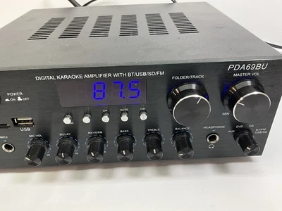 Pyle Karaoke BT/USB/FM/SD Stereo Amplifier/Receiver PDA69BU Works READ - Image 1 of 4