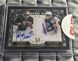 Tim Brown Amari Cooper 2015 Topps Museum Collection Dual On Card Auto /15 - Picture 1 of 2