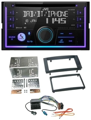 JVC MP3 USB 2DIN DAB Bluetooth CD Autoradio für VW Touareg T5 Caravelle Multivan - Bild 1 von 4