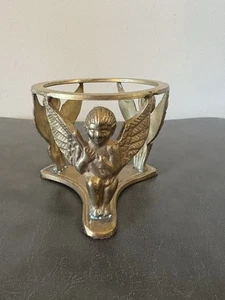 De colección Latón Querubín Ángel Planta Soporte Vela Orbe Soporte Trípode Música MCM - Imagen 1 de 10