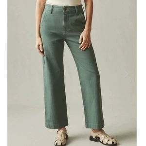 Pantalón American Giant para mujer de pierna ancha talla 8 verde helecho tiro alto nuevo sin etiquetas $150 en línea - Imagen 1 de 11