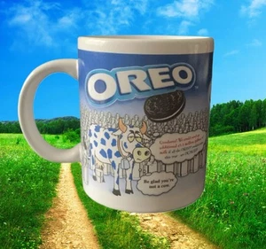 Taza clásica de café té leche patrón raro galleta OREO vintage - Imagen 1 de 10