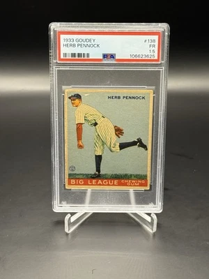 1933 Goudey Herb Pennock #138 PSA 1.5 New York Yankees WELL CENTERED - Image 1 of 2