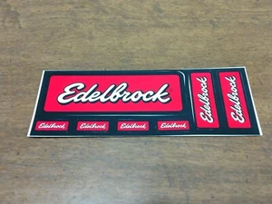 EDELBROCK Manifolds - Original Vintage Racing Decal/Sticker Sheet Hot Rod NOS - Picture 1 of 7