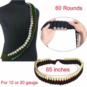 Bandolier fucile tattico 60 colpi gusci calibro 12 20 porta munizioni cintura caccia - Foto 1 di 12