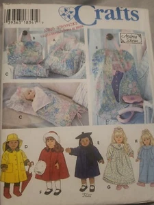9833 Simplicity Sewing Pattern 18" Doll Clothes Tote Garment Bag Sleeping Pillow - Picture 1 of 4