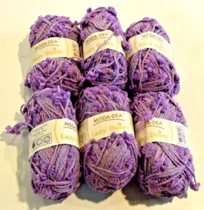 Lot of 6 Skeins Purple Rain Yarn by Moda-Dea Lazy Daisy - NEW (#33) - Picture 1 of 3