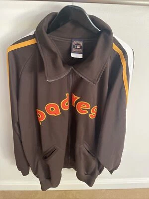 圣地亚哥教士队复古棕色夹克美国职棒大联盟库珀斯敦系列雄伟 — 第 1/3 张图片