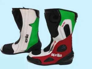 Aprilia RSV4 Motorbike leather Boots Motorcycle Motocross Offroad Shoes Boots CE - Picture 1 of 4