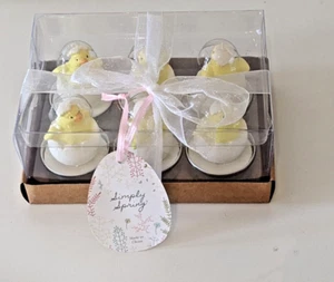 Small Baby Chicks Just Popping Out of the Egg Candles Set of 6 - Picture 1 of 6