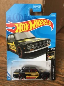 NUEVO Hot Wheels JDM Kmart Exclusivo Nightburnerz 8/10 MOMO '71 Datsun 510 Negro - Imagen 1 de 6