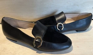 Cole Haan Womens Size 8 B Black Leather Pointed Loafer Buckle Career Skimmer - Picture 1 of 11