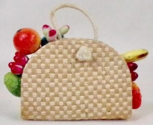 Barbie Straw Tote Fruit Filled Mattel #969 Suburban Shopper #956 Busy Morning #2 - Picture 1 of 9
