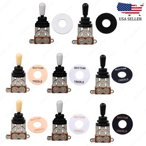 NEW BLACK 3-Way Toggle Switch & Plate For Gibson/Epiphone Les Paul Guitar - Picture 1 of 13