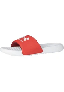 Under Armour Men's Size 8 UA Ansa Fix Slide Sandals Halo Gray/Red NWT - Picture 1 of 7