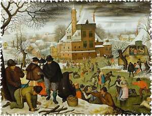 Winter by Pieter Brueghel the Younger (514 Piece Wooden Jigsaw Puzzle)
