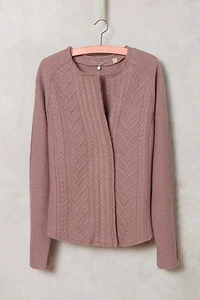 NWT ANTHROPOLOGIE CABLEKNIT BOILED WOOL BLAZER SWEATER by KNITTED & KNOTTED XS - Picture 1 of 9