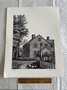 Vintage Lithograph Etching Old Yarmouth Inn Cape Cod Numbered & Artist Signed - Picture 1 of 6