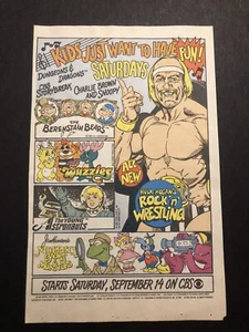 Dibujos animados Rock N Wrestling de 1980 Hulk Hogan Muppet bebés rompecabezas anuncio de cómic 0C25 - Imagen 1 de 3
