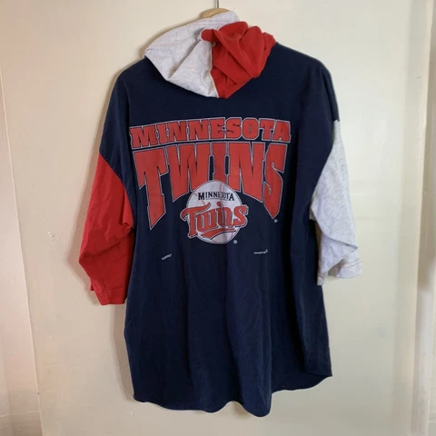 Vintage Minnesota Twins MLB Nutmeg Lightweight Hoodie Large Cover