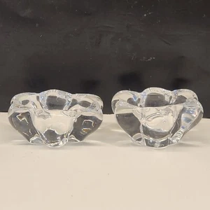 Vintage 1960s Daum France Crystal Open Salt Cellars ~ Set of 2 ~ Signed - Picture 1 of 13