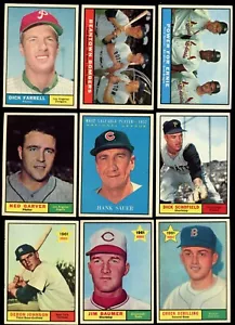 30 Lot 1961 Topps Baseball Cards- Stars Rookie Commons- No creases Setbreak - Picture 1 of 8