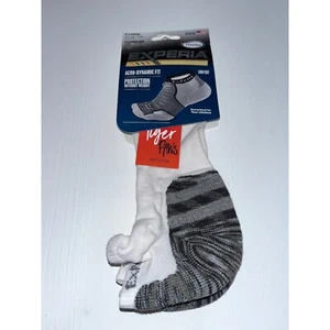 Thorlos Unisex Experia Techfit Light Cushion Low Cut Socks White/Grey Tiger Paw - Picture 1 of 3