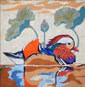 Needlepoint Handpainted Melissa Prince Mandarin Duck 10x10 - Picture 1 of 4