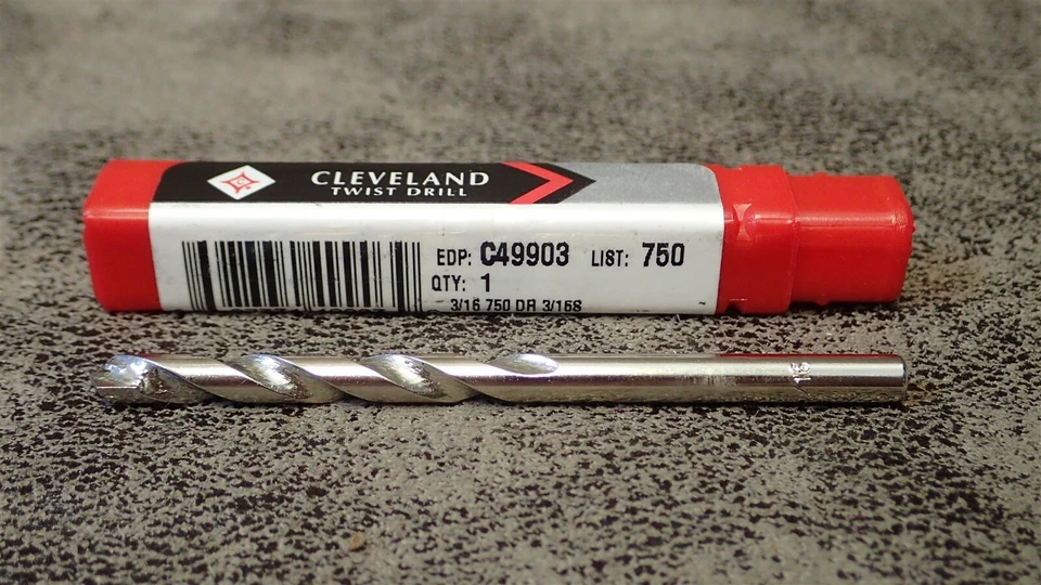 C49903 Cleveland Taladro Punta Carburo Gran Tamaño 1-7/8 Flauta Espiral 3"L (BN24) Foto 1 de 1