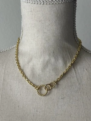 🆕 GORJANA CREW LINK NECKLACE With Rope-inspired Detailing | Gold Tone | NWT - Image 1 of 4