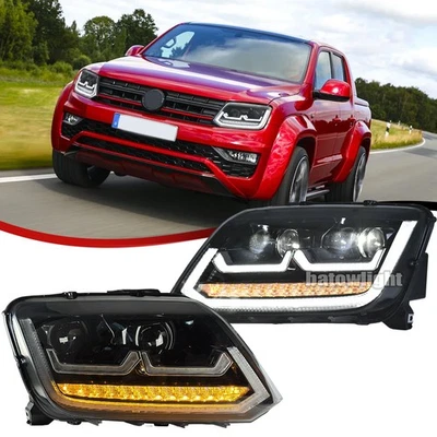 Conjunto de faros delanteros de giro secuencial LED DRL para VW Amarok 2010-2022 Foto 1 de 4